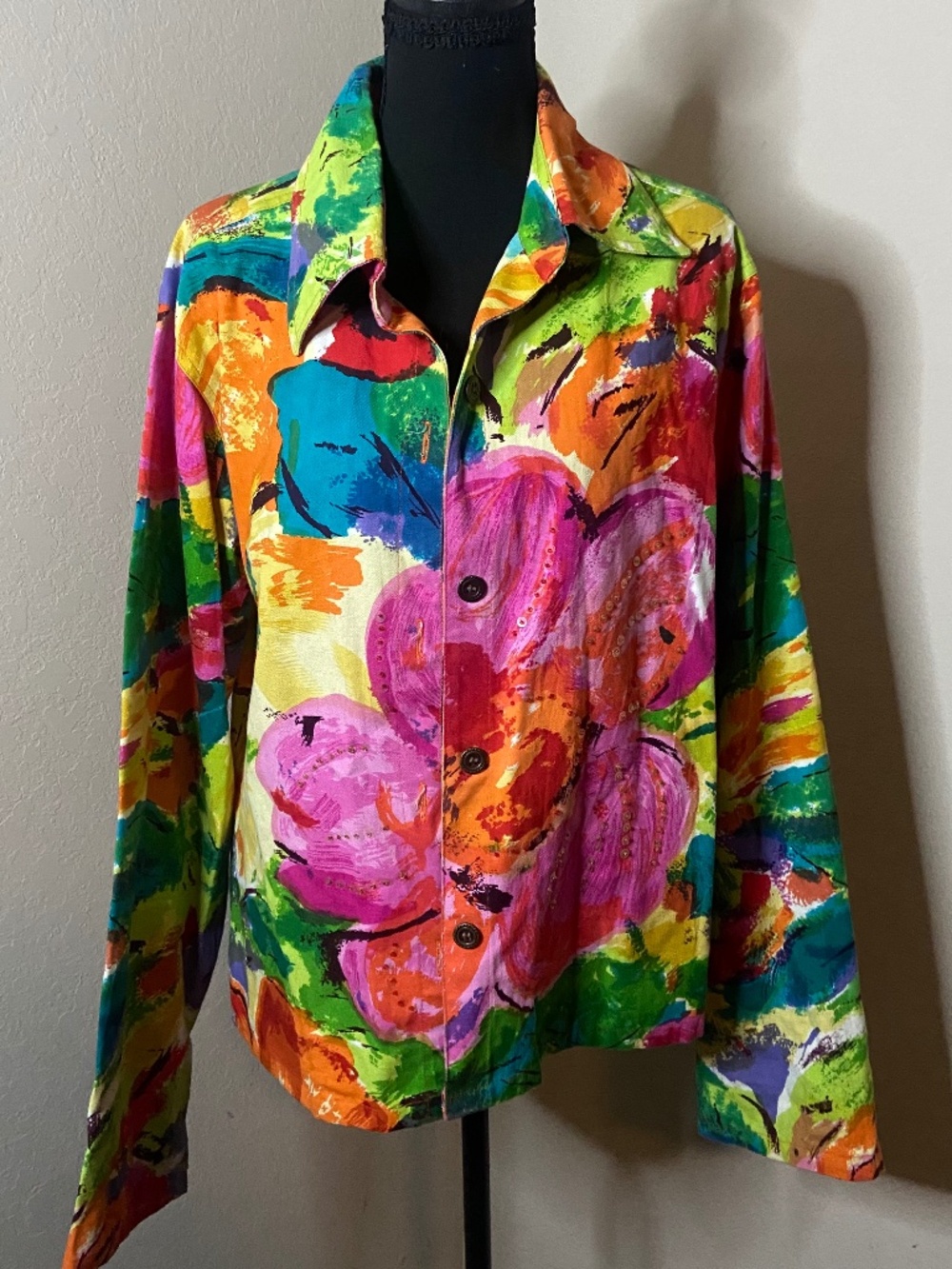Take Two Clothing Co. Painterly Floral Sequin Jacket / Shacket – Size XL